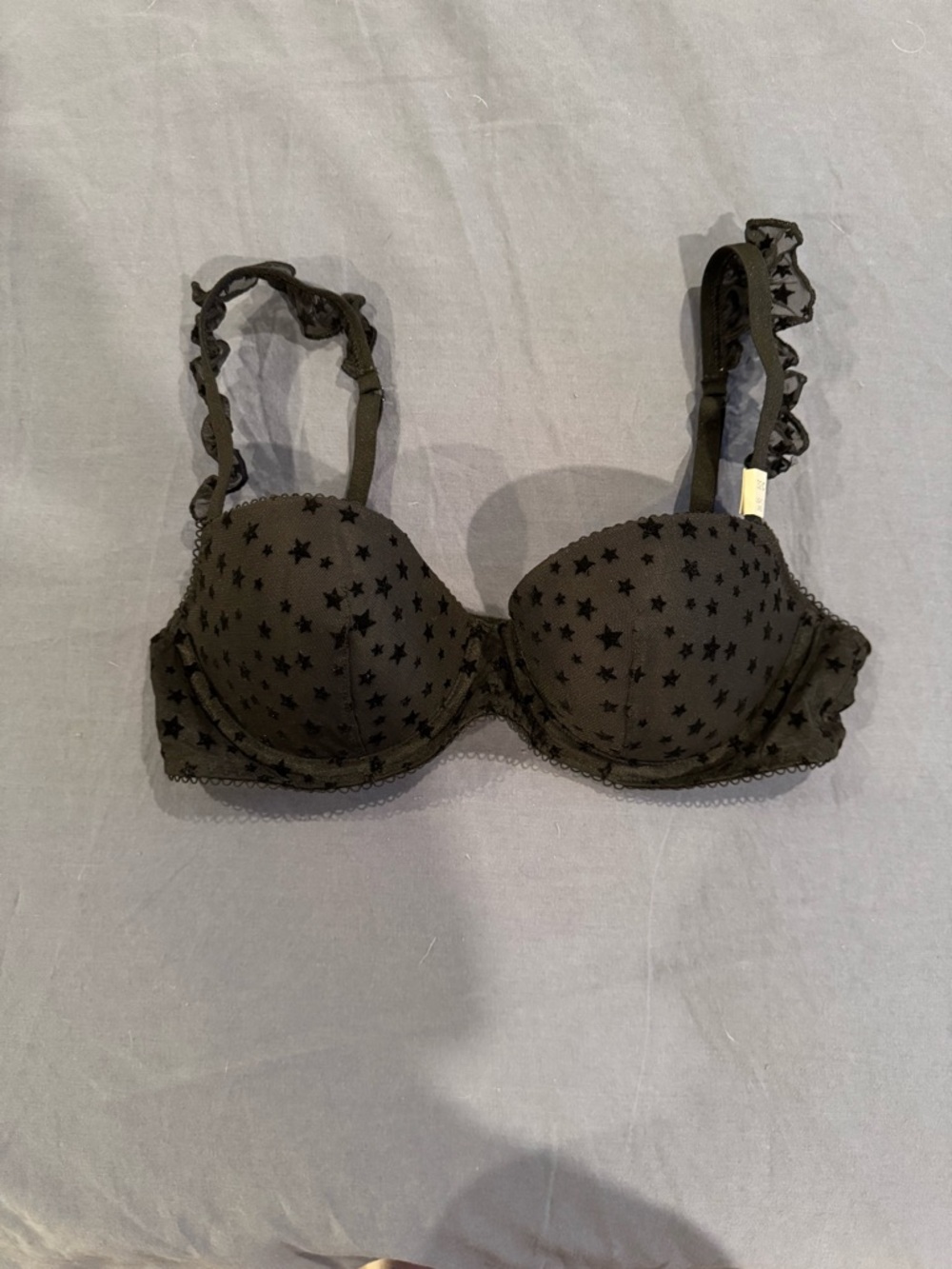 Victoria's Secret Black Star Mesh Balconette Bra
